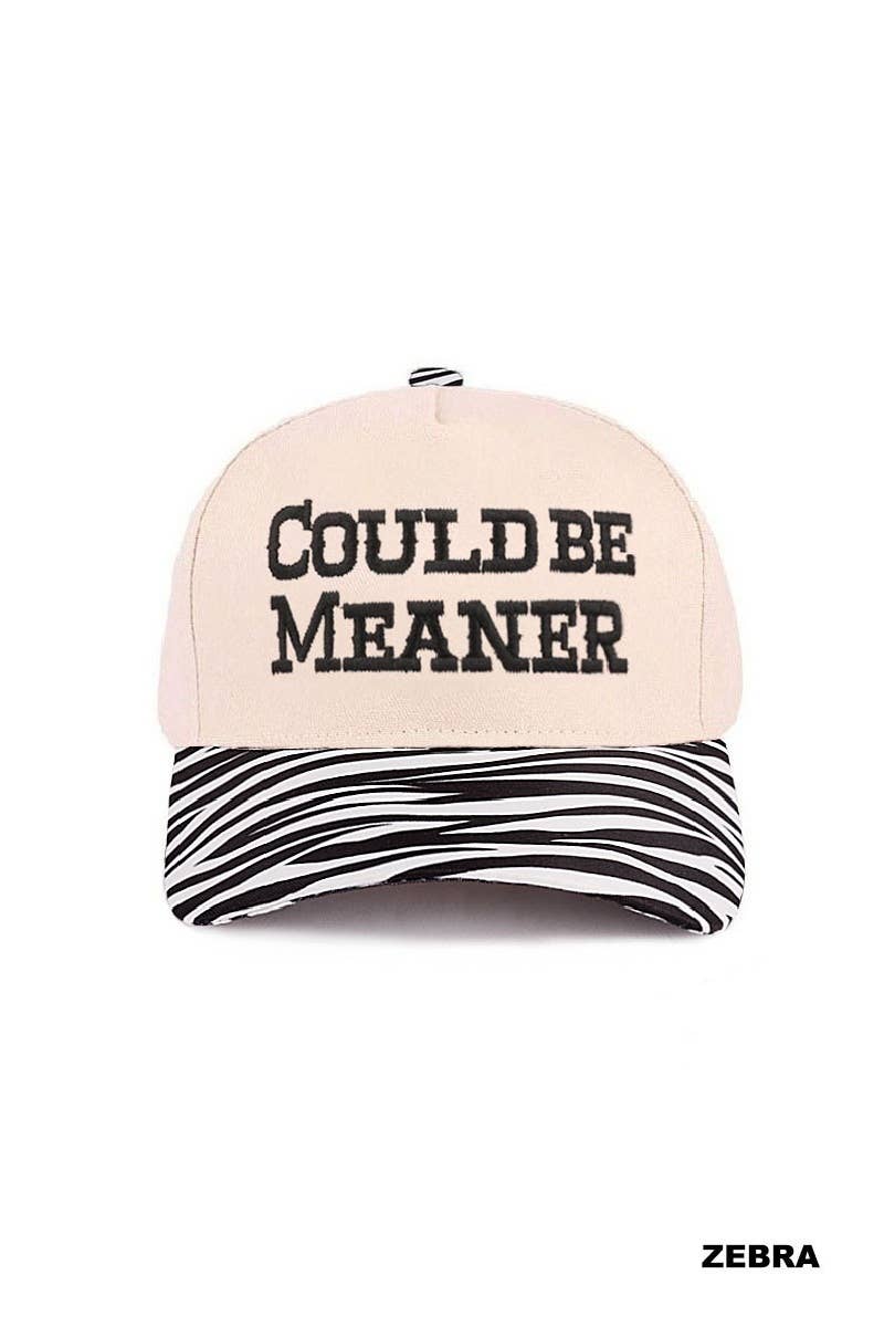 0505 Could Be Meaner Two Tone Cotton Cap- ZEBRA