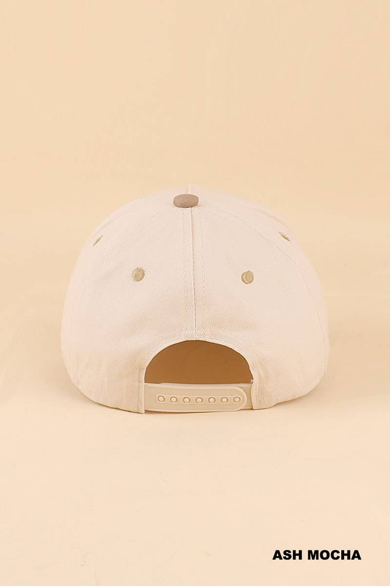 Two Tone Snapback Hat: ASH MOCHA-200434 / OS