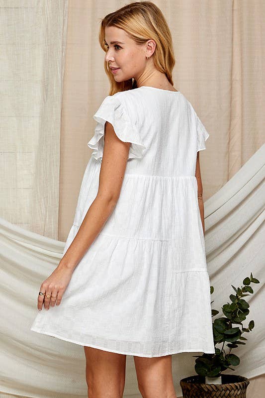 Baby Doll Dress with Surplice Neckline