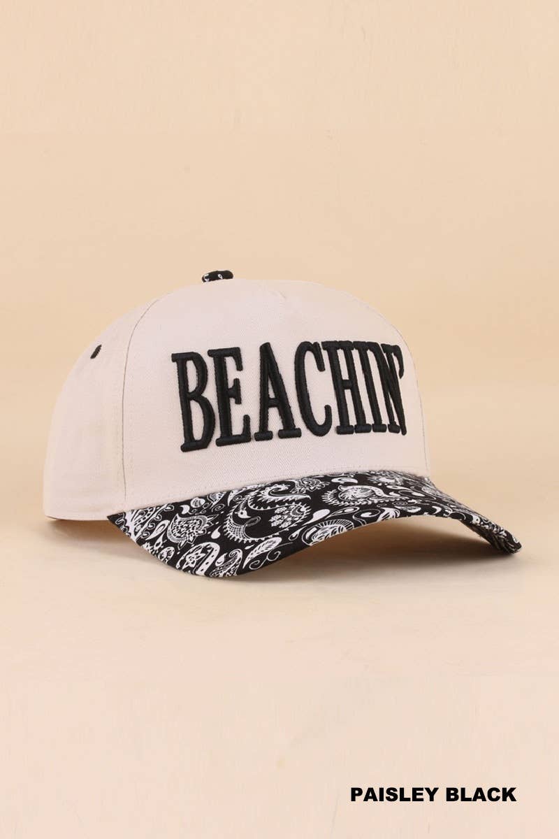 Beachin' Two Tone Snapback Hat: FLORAL-199848 / OS
