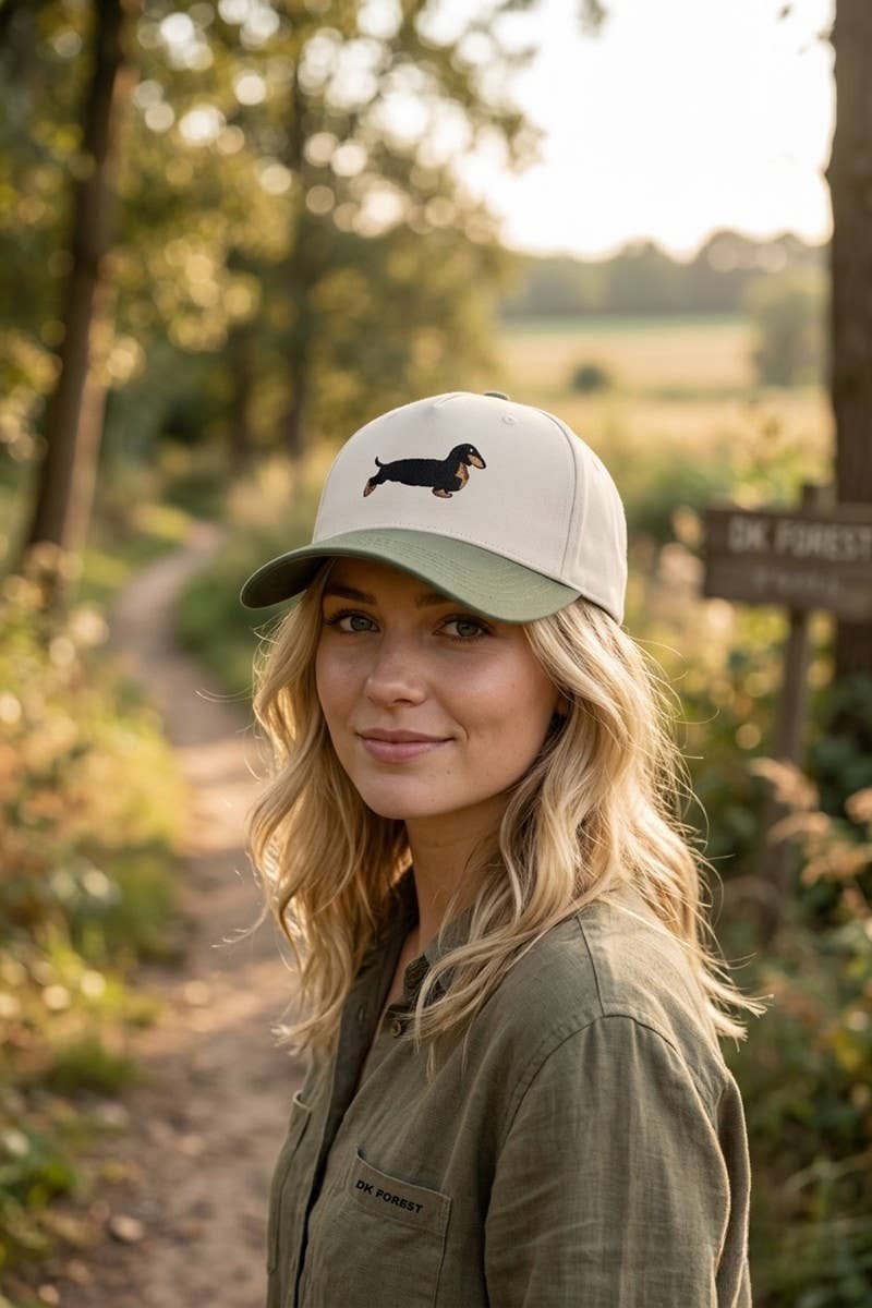 Dachshund Two Tone Cotton Hat - Zenana: LEOPARD-197401 / OS