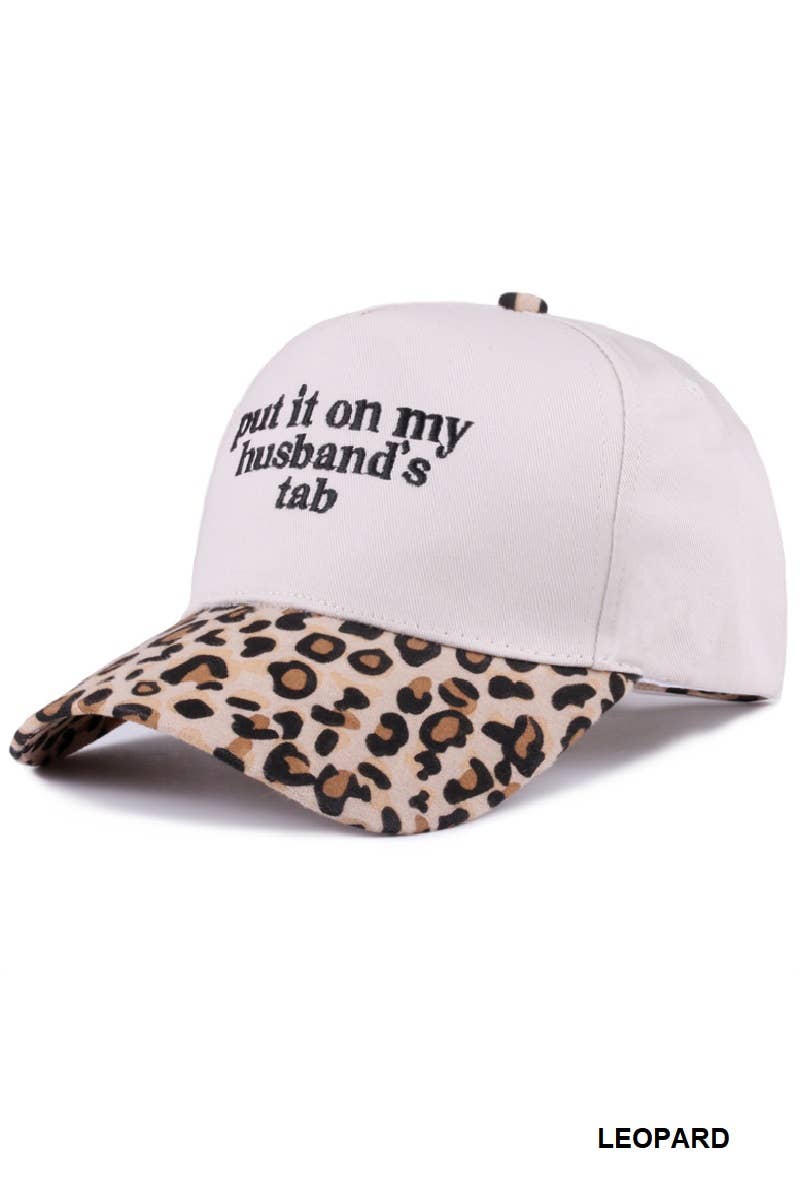 Put It On My Husband's Tab Two Tone Canvas Cap: DK FOREST-186388 / OS