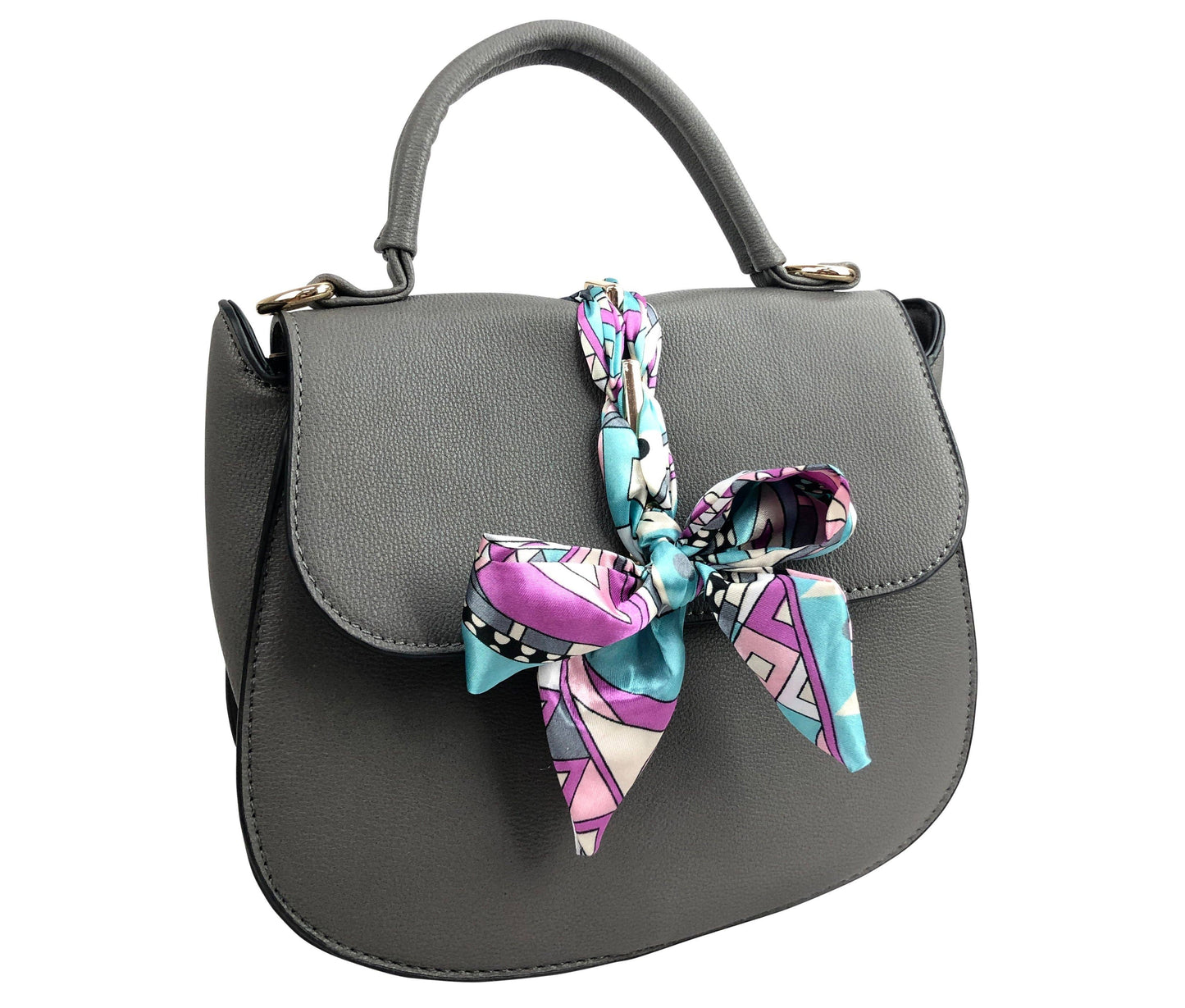 7920 - Scarf Flap Crossbody Bag: Black