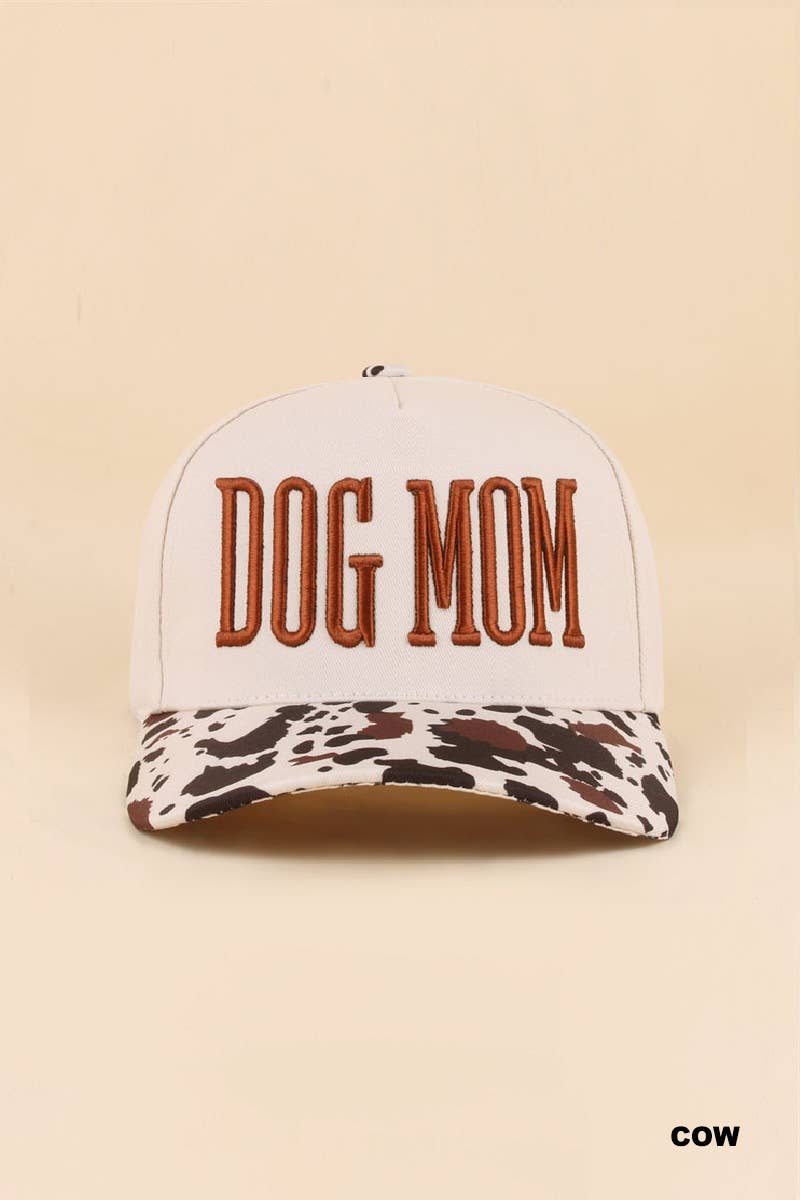 Dog Mom Two Tone Snapback Hat: LEOPARD-199881 / OS