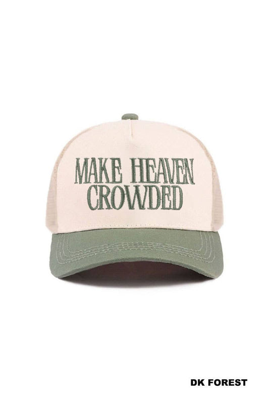 0420 Make Heave Crowded Two Tone Mesh Snapback Hat SI-29741: DK FOREST-197482 / OS