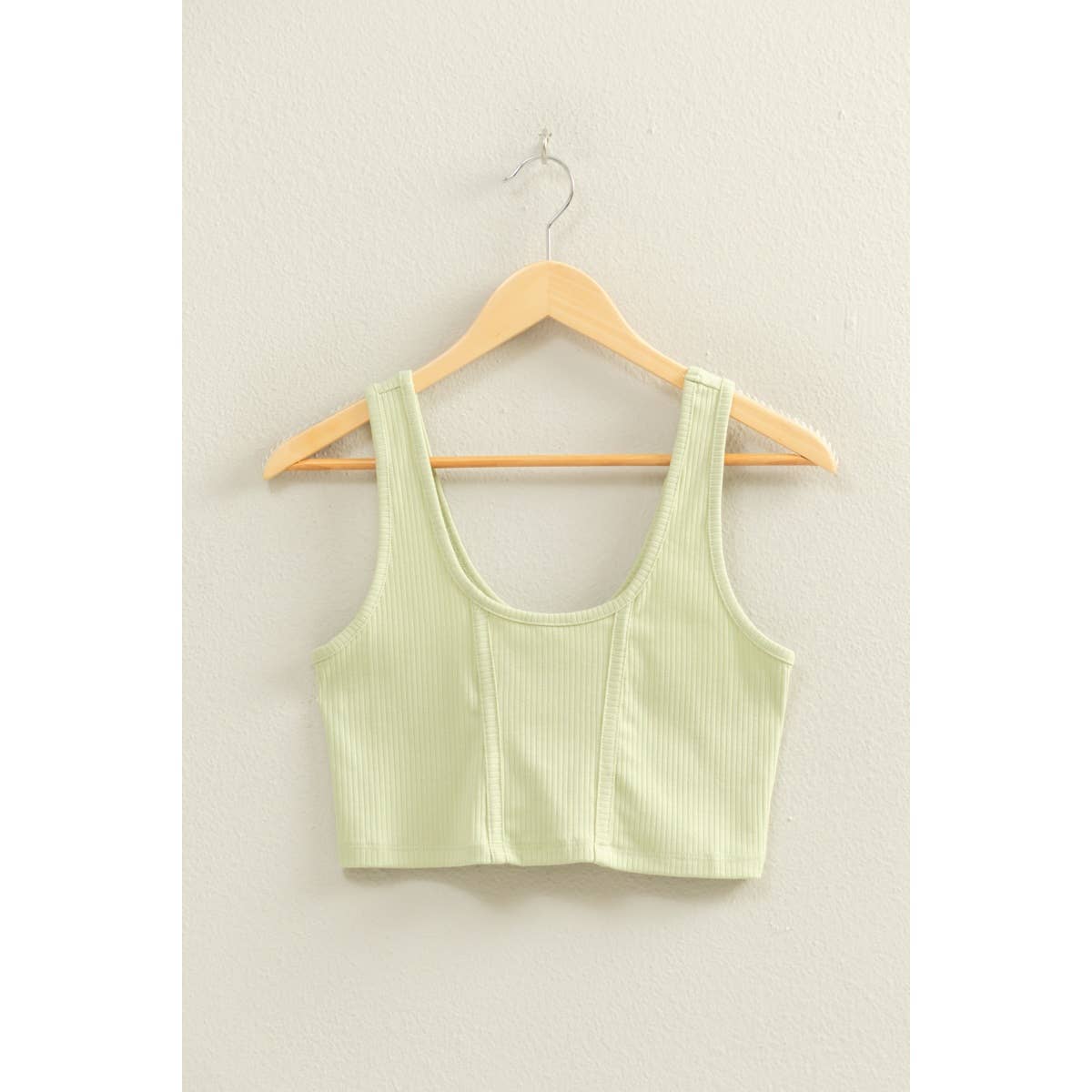 Cropped Ribbed Tank Top: TEAK ROSE / S-M-L(2-2-2)