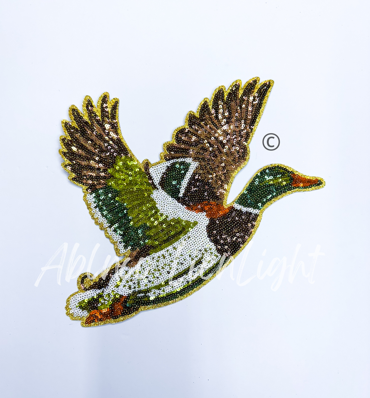 Mallard Duck Hunting Sequins Patch - Large