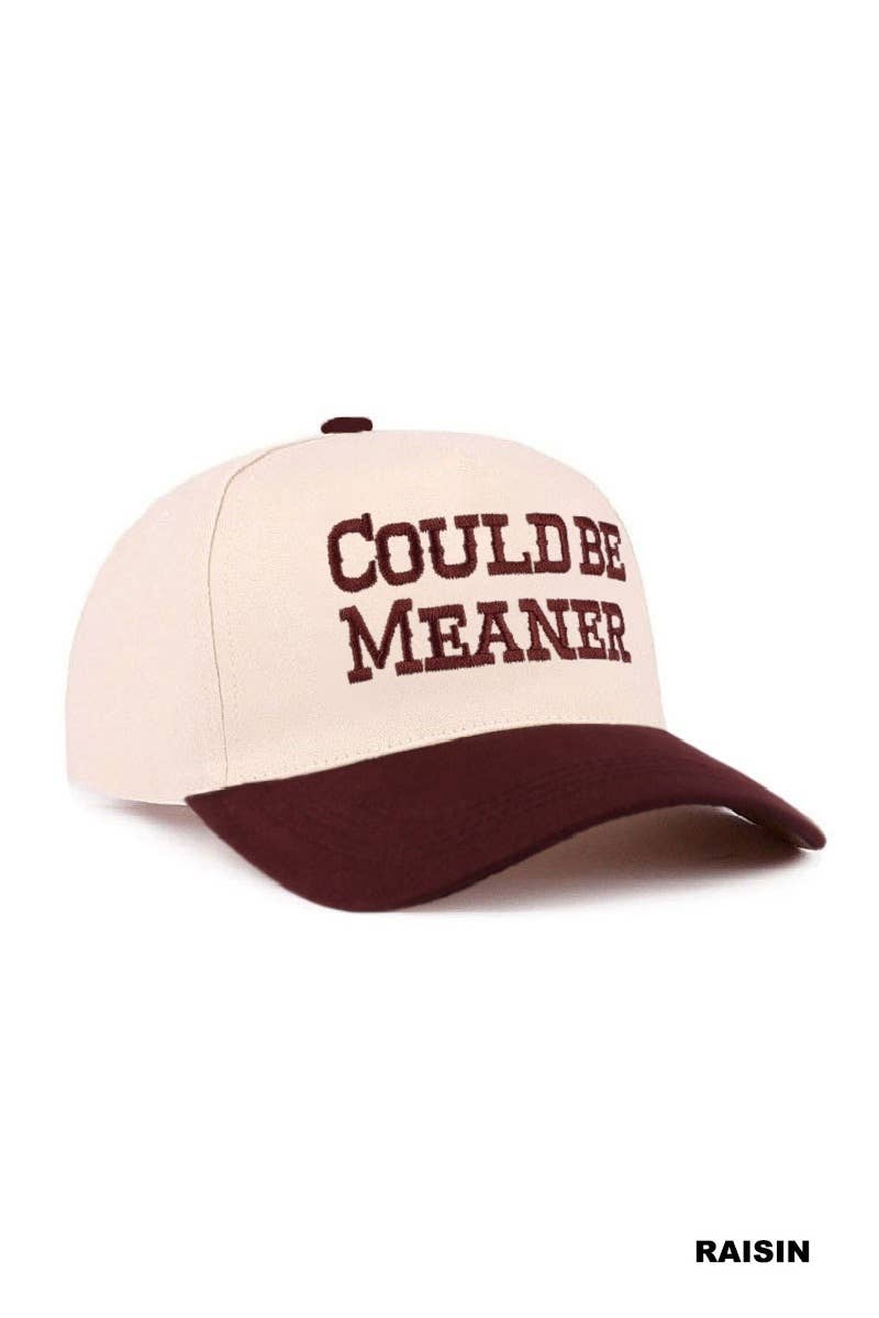 0505 Could Be Meaner Two Tone Cotton Cap SI-29120: ZEBRA-198156 / OS