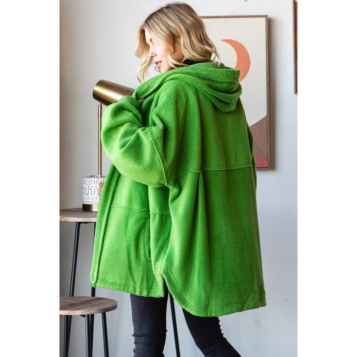 Lightweight Fleece Hooded Jacket: Hot pink / S