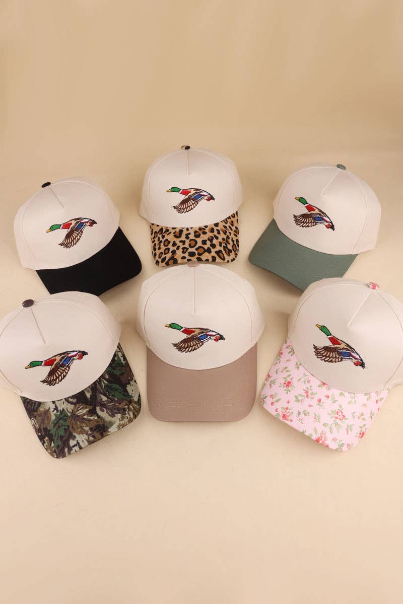 0414 Mallard Two Tone Cotton Hat SI-29715: FLORAL-197352 / OS
