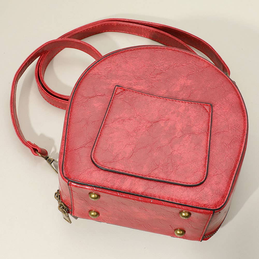 Real Working Vintage Clock Handbag / Crossbody Bag: Brown