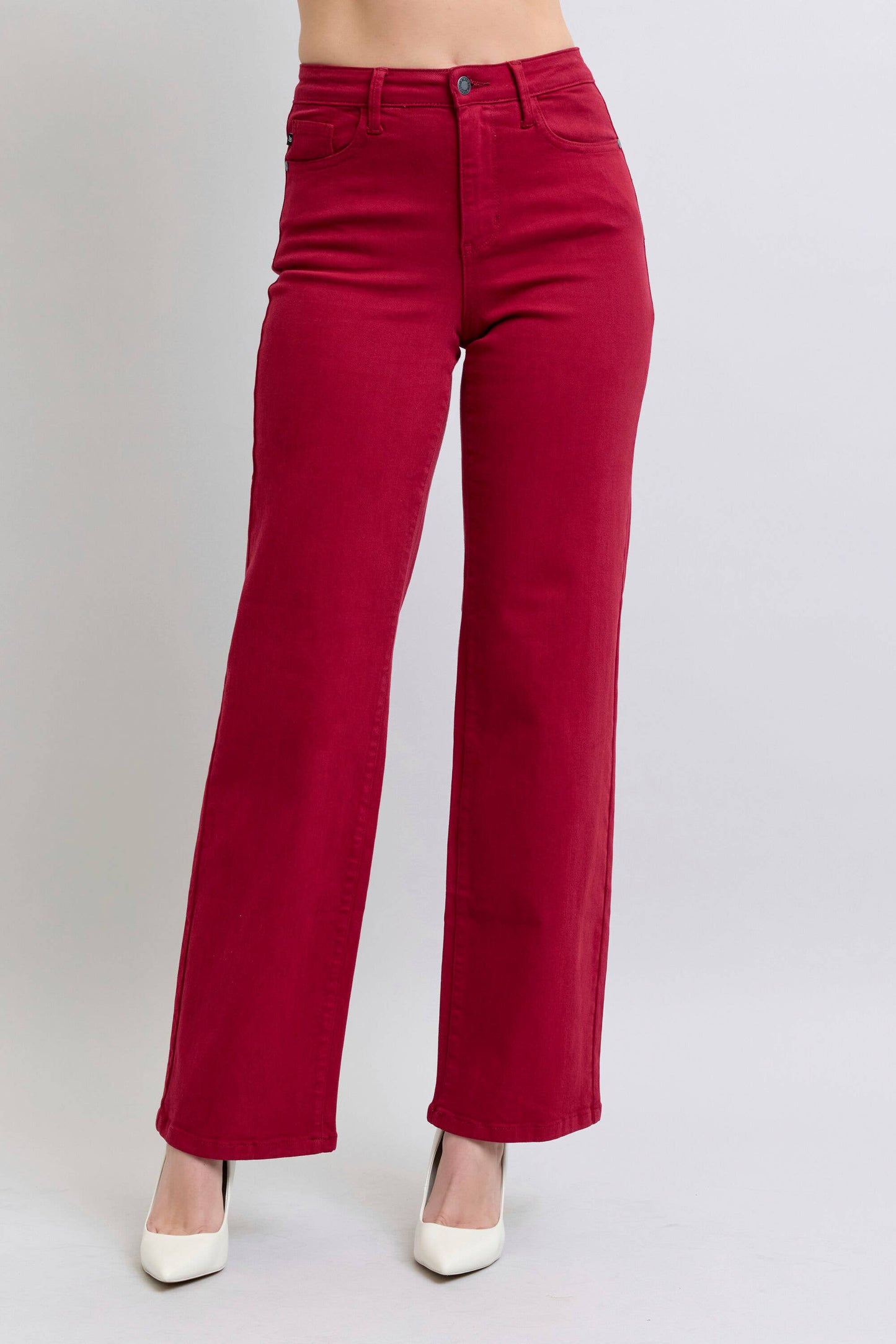 Heart Shaped Back Pockets High Waisted 90's Straight: Scarlet / 3(26)