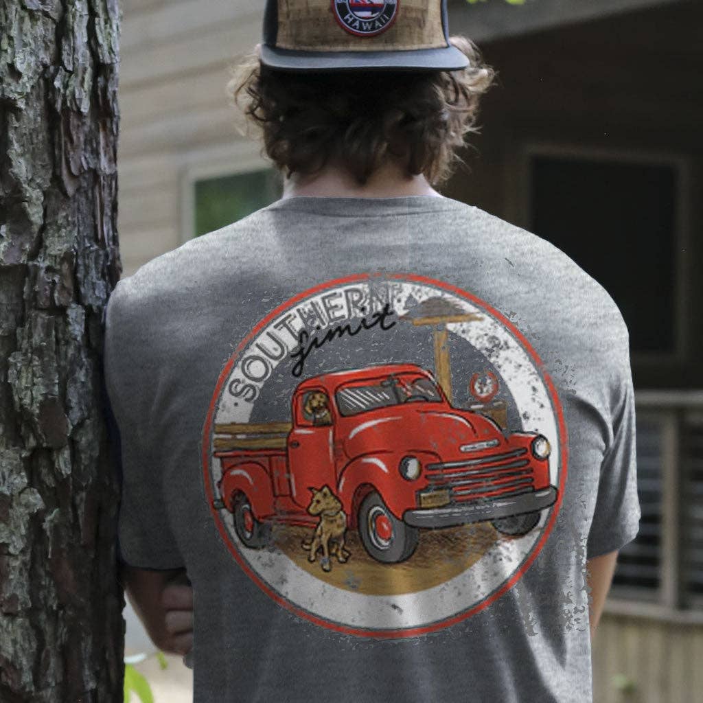 SL-129 Southern Limit Dogs & Truck-Dark Heather Grey: Dark Heather Grey / Medium