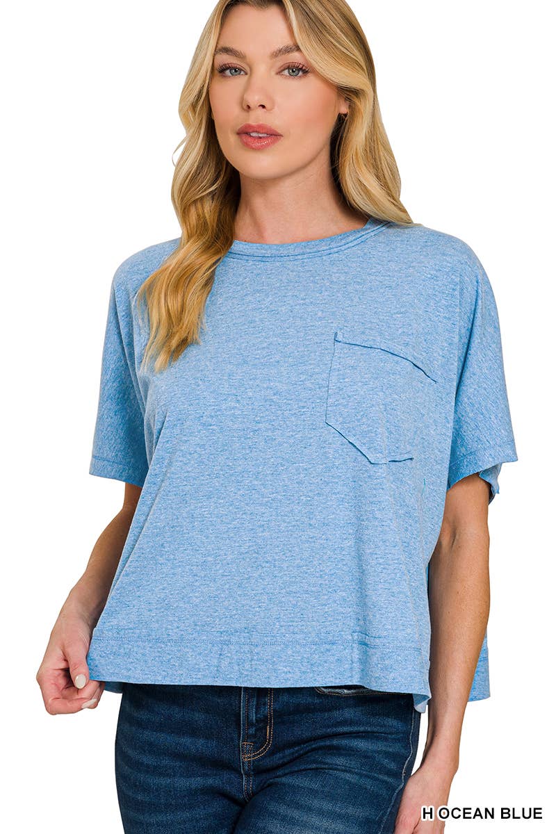 Exposed Seam Boxy Top - Zenana: SAND BEIGE-196703 / S/M
