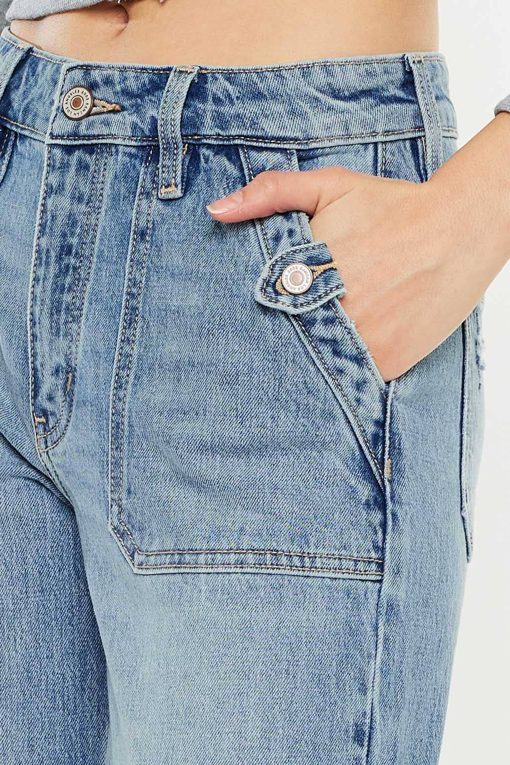 OPEN PACK HIGH RISE WIDE FLARE JEANS-KC2572M: MEDIUM / 9/28