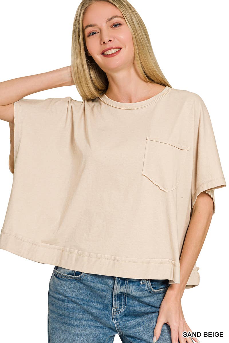 Exposed Seam Boxy Top - Zenana: TURQUOISE-196699 / S/M