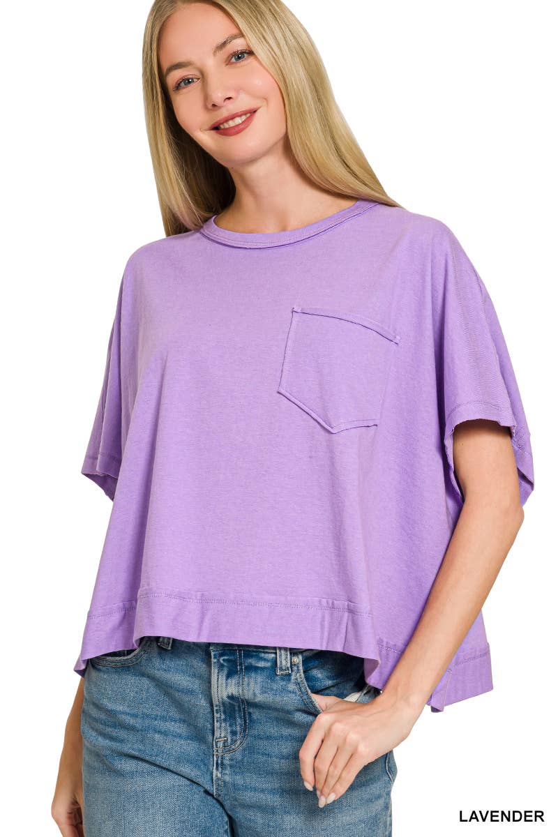 Exposed Seam Boxy Top - Zenana: TURQUOISE-196699 / S/M