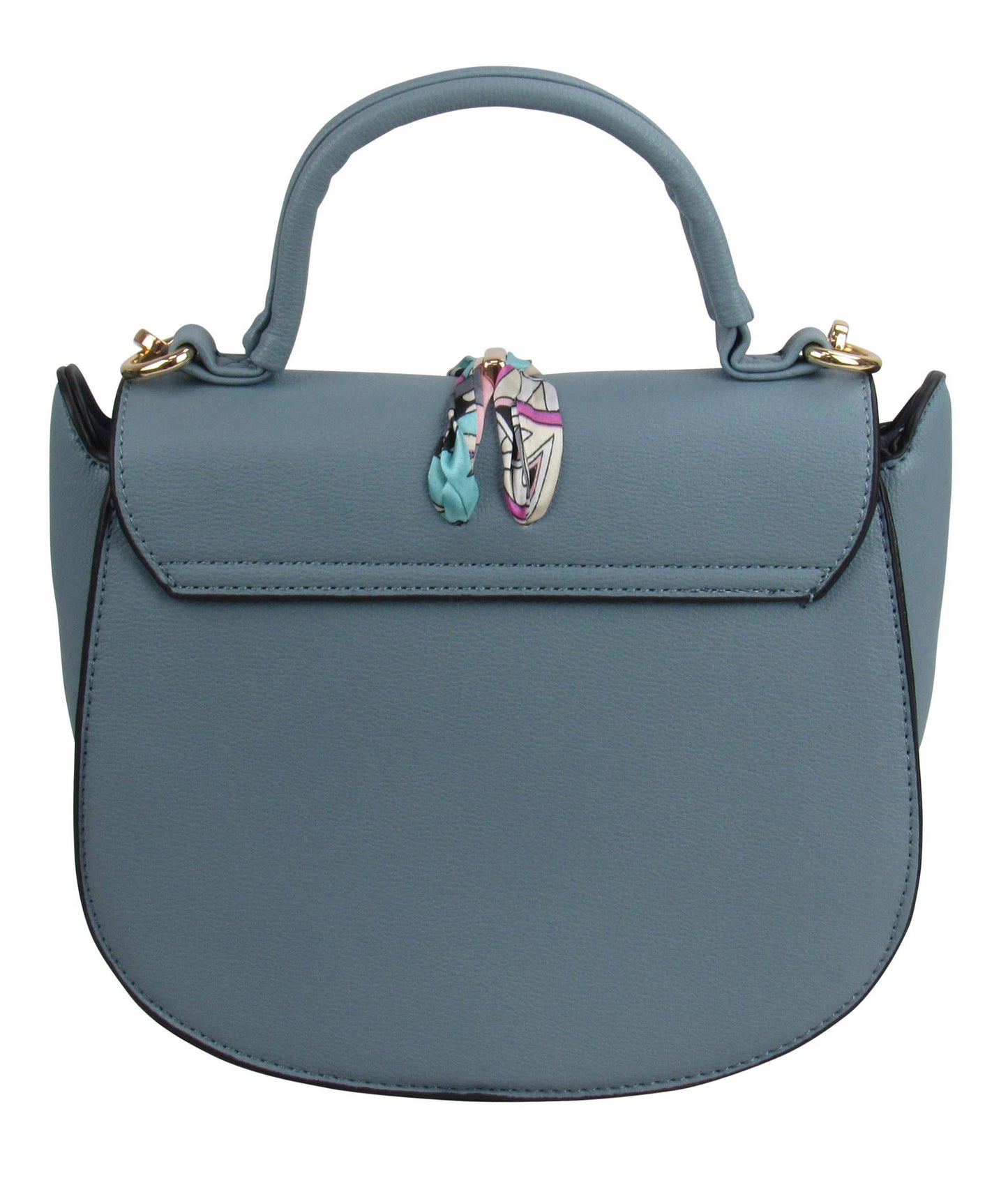 7920 - Scarf Flap Crossbody Bag: Black