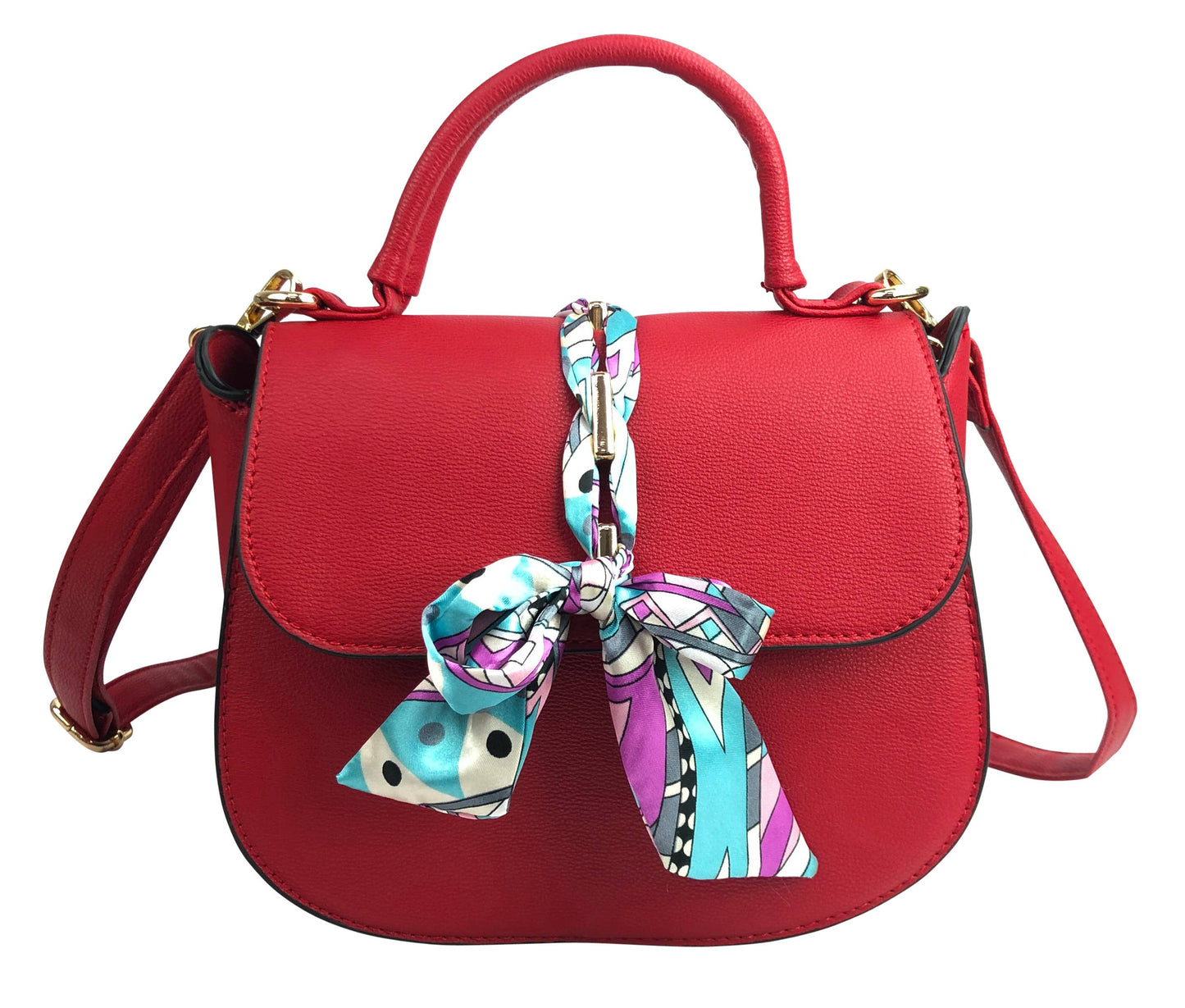 7920 - Scarf Flap Crossbody Bag: Black