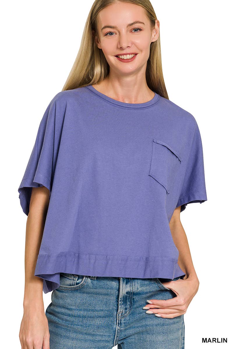 Exposed Seam Boxy Top - Zenana: TURQUOISE-196699 / S/M