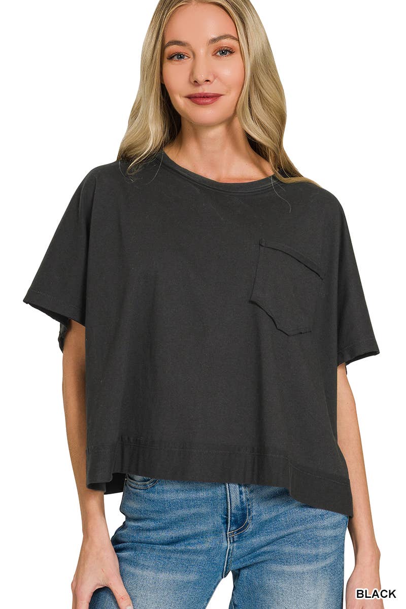 Exposed Seam Boxy Top - Zenana: TURQUOISE-196699 / S/M