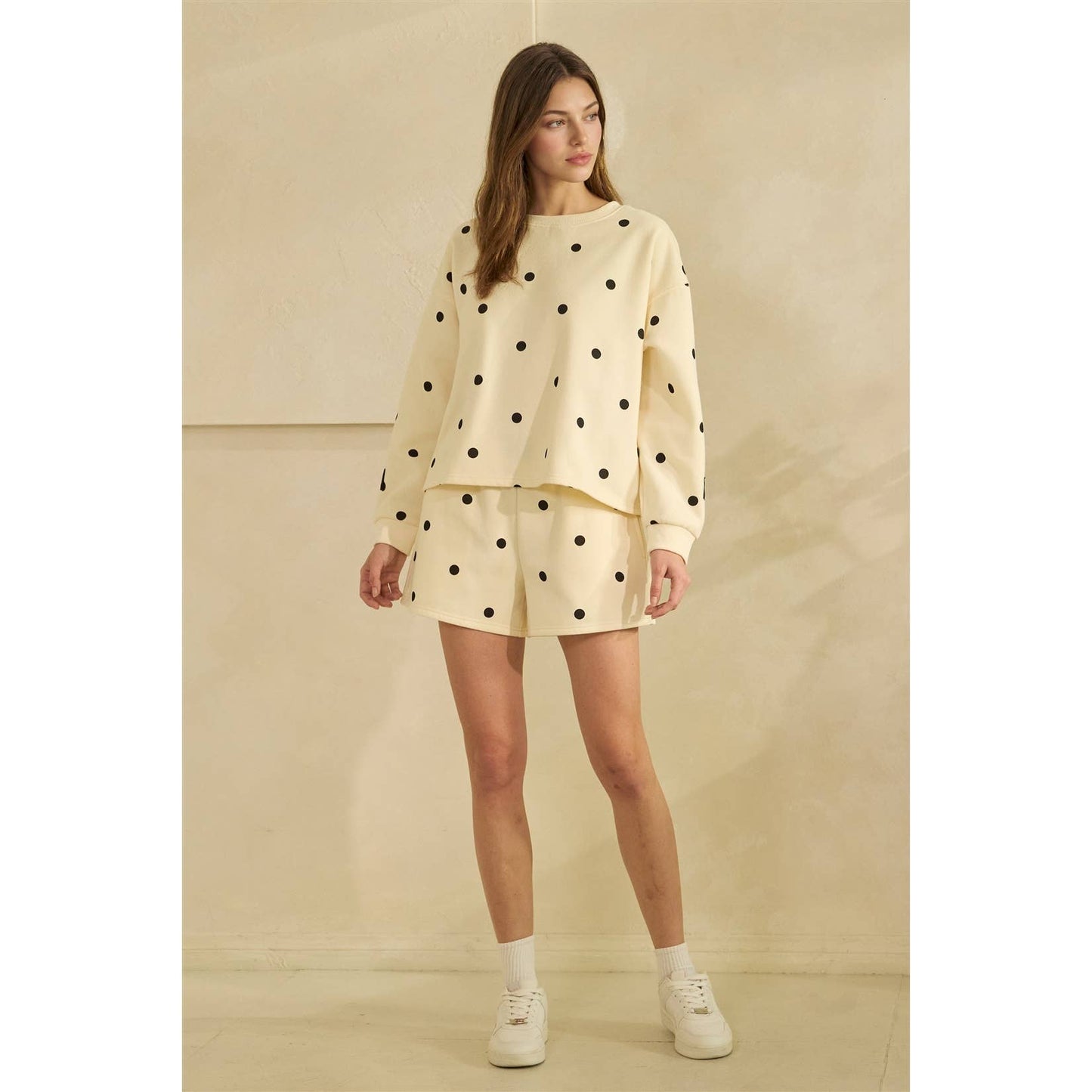Printed Lounge Crewneck Sweatshirt: H. Grey/Red Heart / L