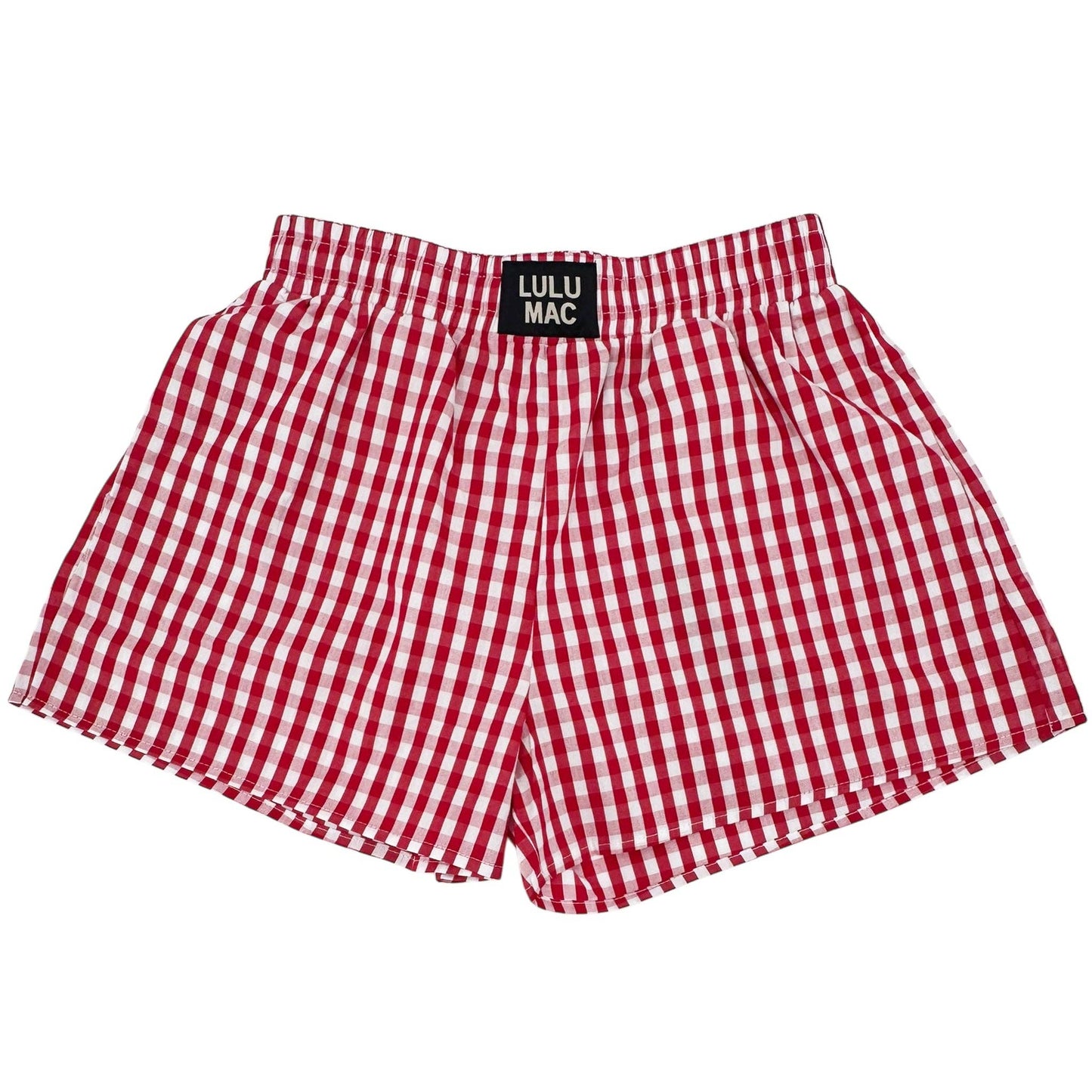BXGH-RED GINGHAM BOXER SHORT: RED / Small