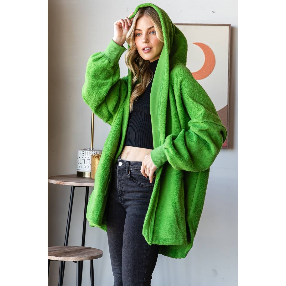Lightweight Fleece Hooded Jacket: Hot pink / M