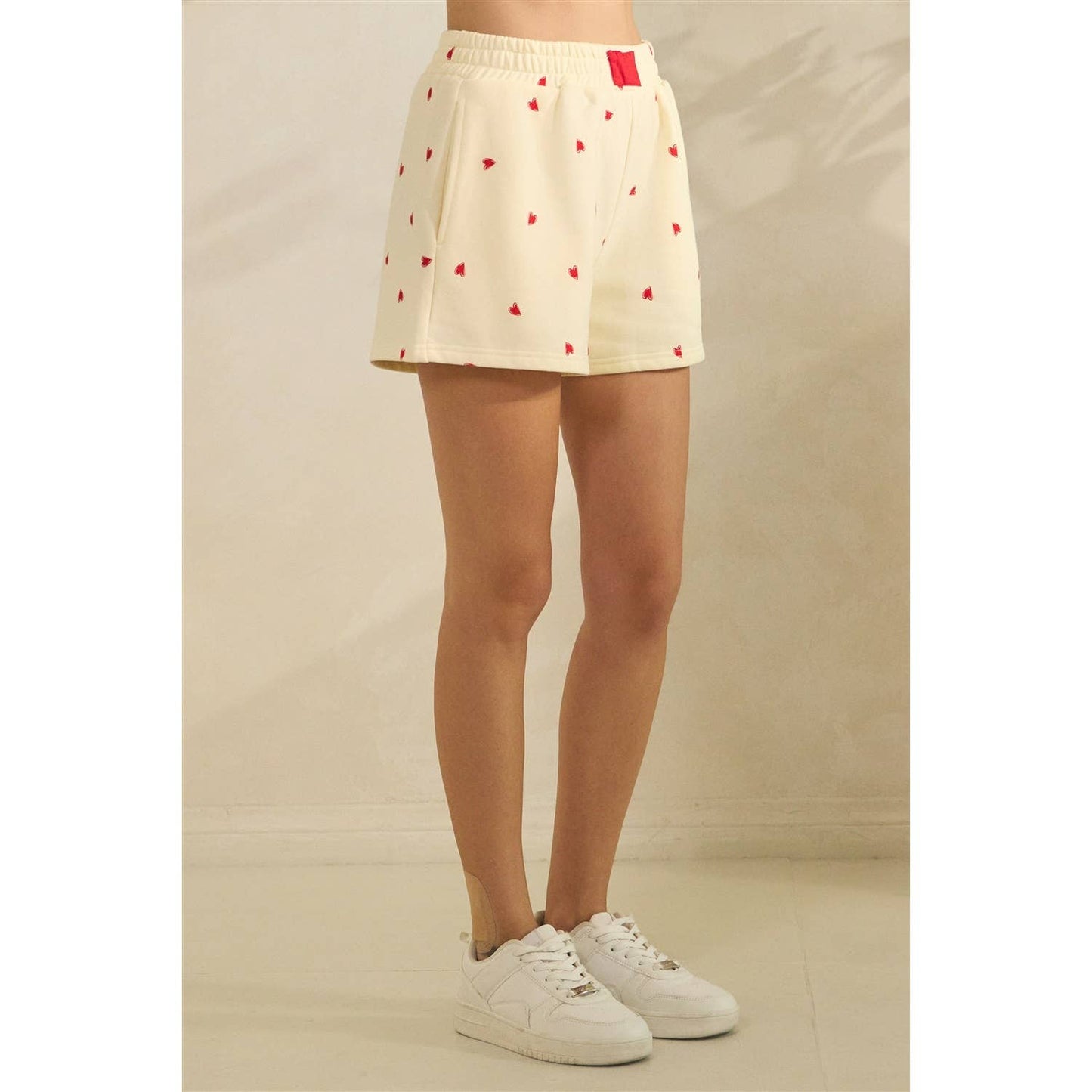 Printed Lounge Shorts: H. Grey/Red Heart / L