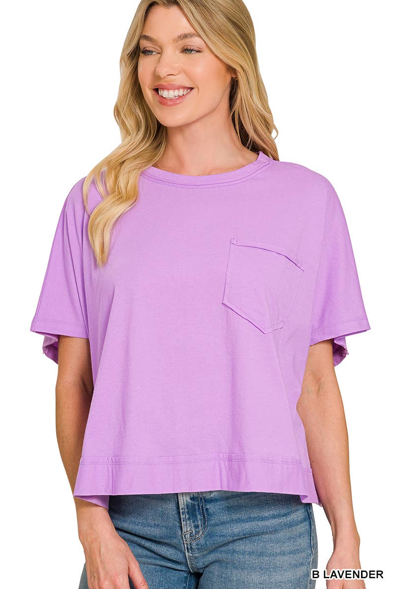 Exposed Seam Boxy Top - Zenana: TURQUOISE-196699 / L/XL