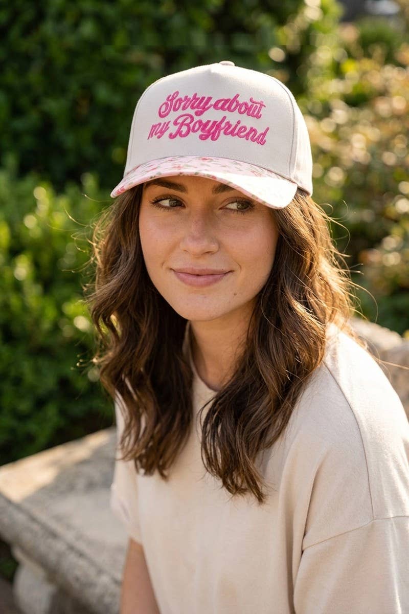 0519 Sorry About My Boyfriend Two Tone Snapback Hat SI-29864: BLACK-198983 / OS