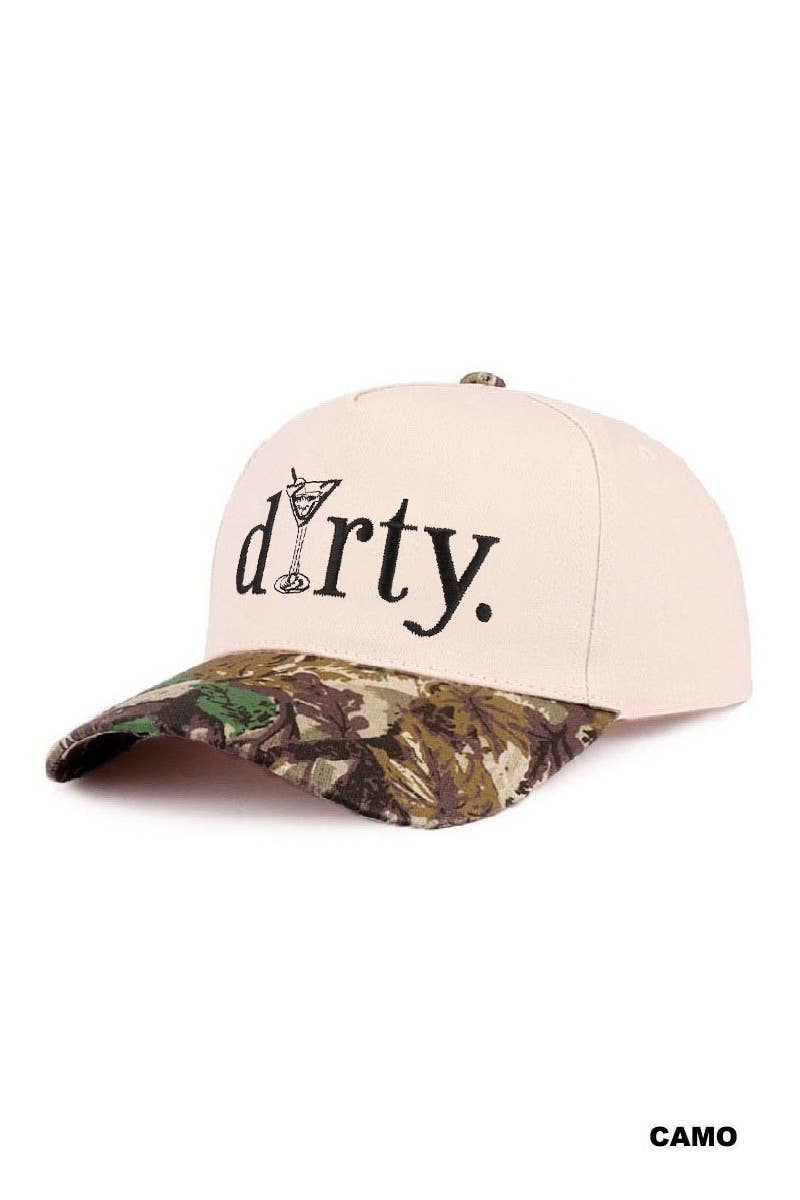 Dirty Martini Two Tone Cotton Hat - Zenana: FLORAL-197343 / OS