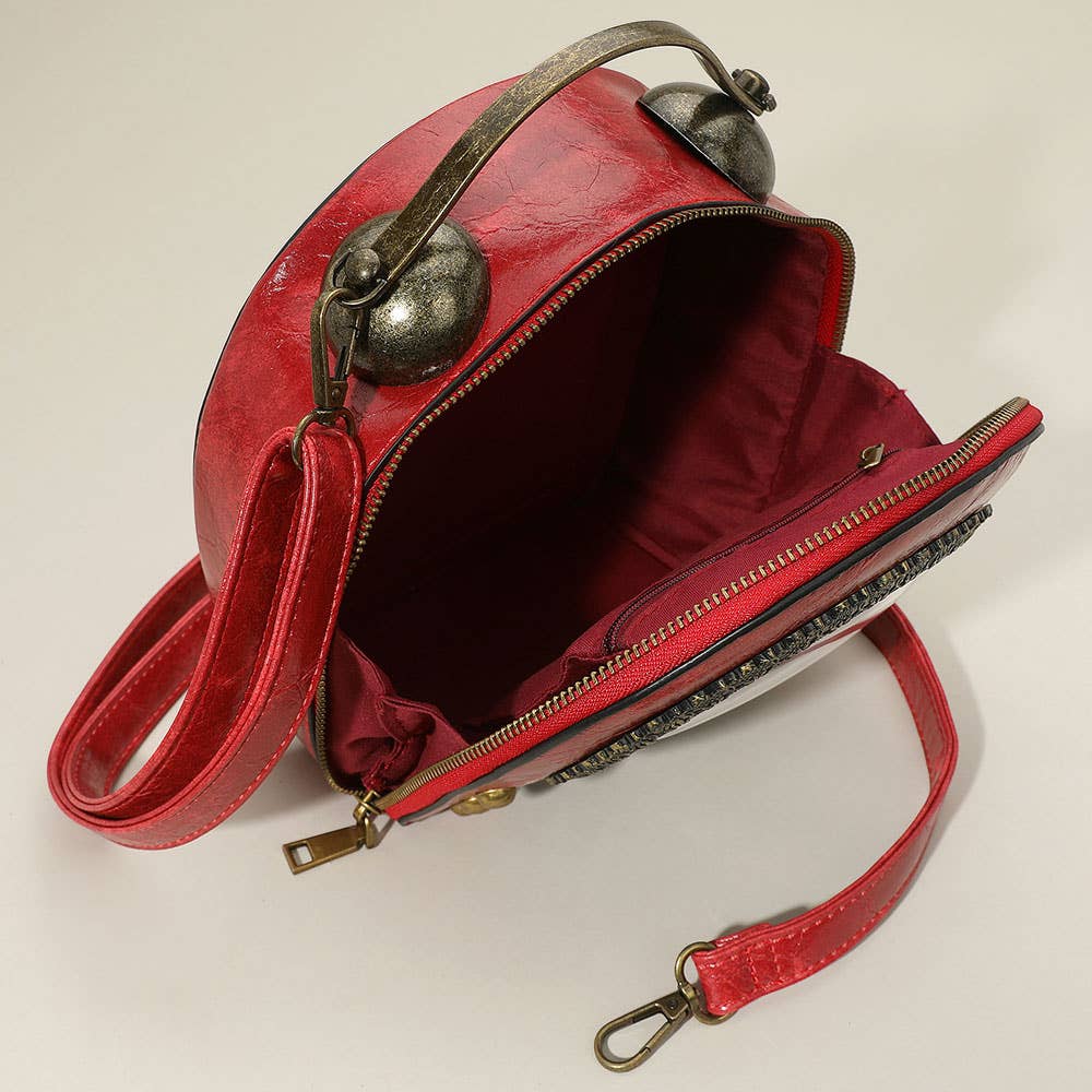 Real Working Vintage Clock Handbag / Crossbody Bag: Black