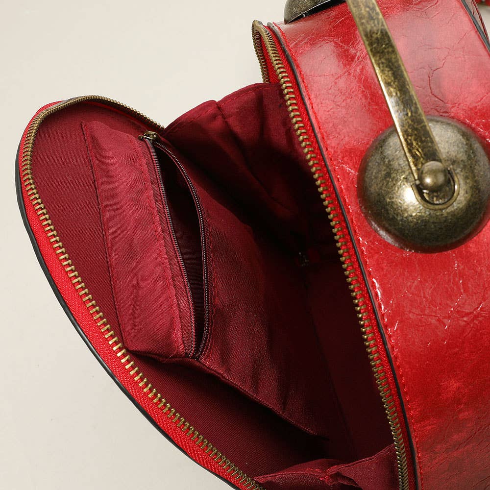 Real Working Vintage Clock Handbag / Crossbody Bag: Brown