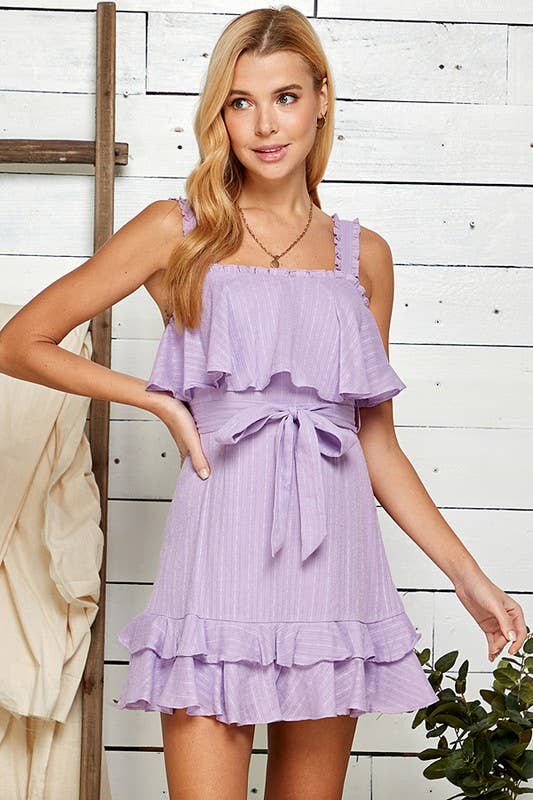 Spring Summer Outdoor Ruffle Dress 5020IMD-A: PEACH / S