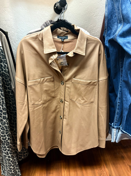 Tan Leather Shacket