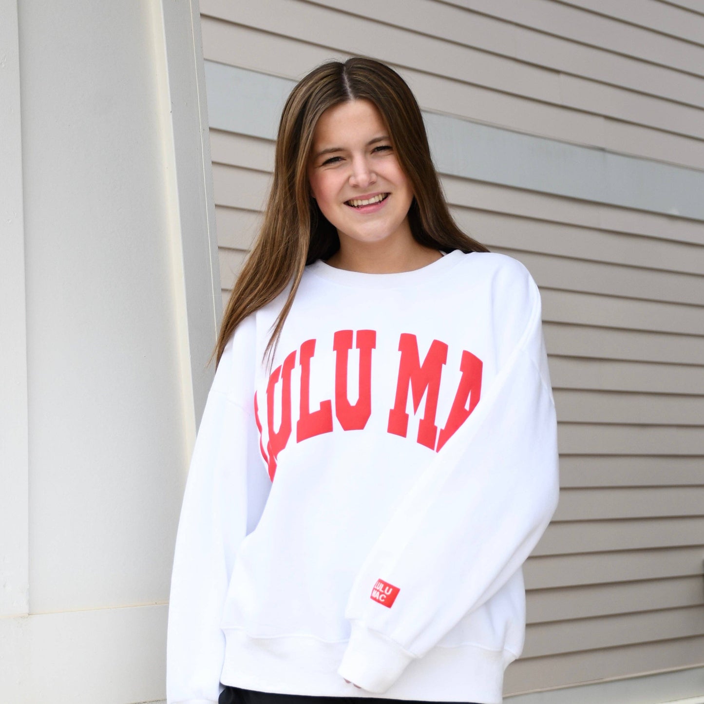 Lulu Mac Sweatshirt White/Red - Puff: White/Red / Large