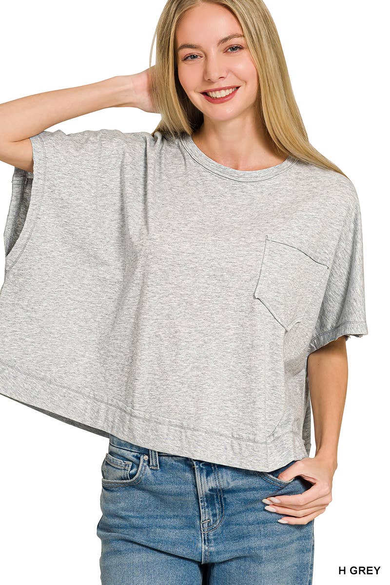 Exposed Seam Boxy Top - Zenana: SAND BEIGE-196703 / L/XL