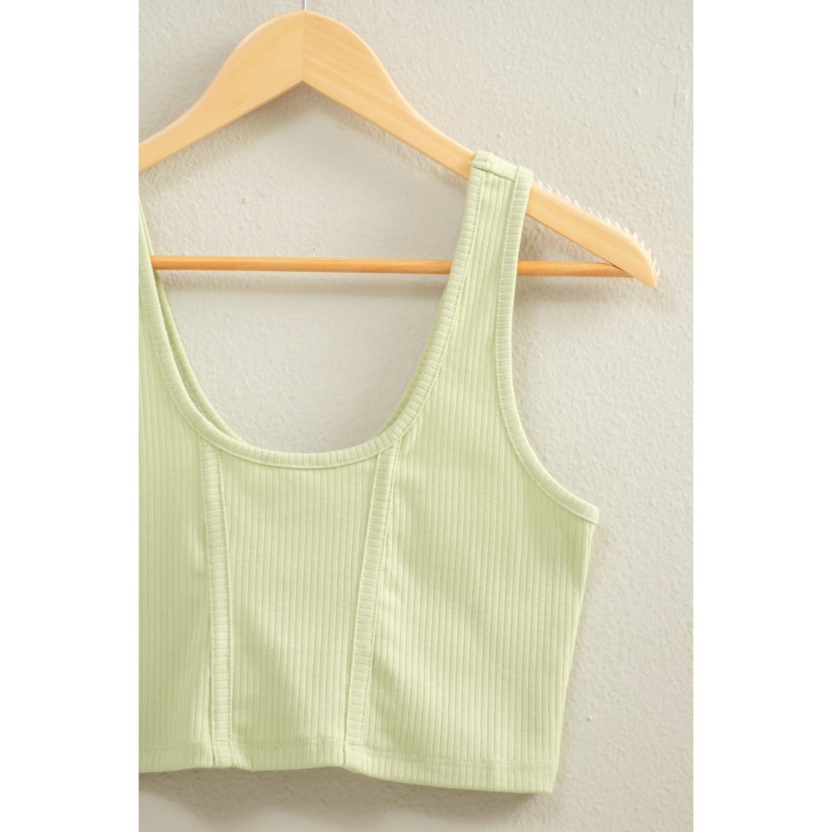 Cropped Ribbed Tank Top: TEAK ROSE / S-M-L(2-2-2)
