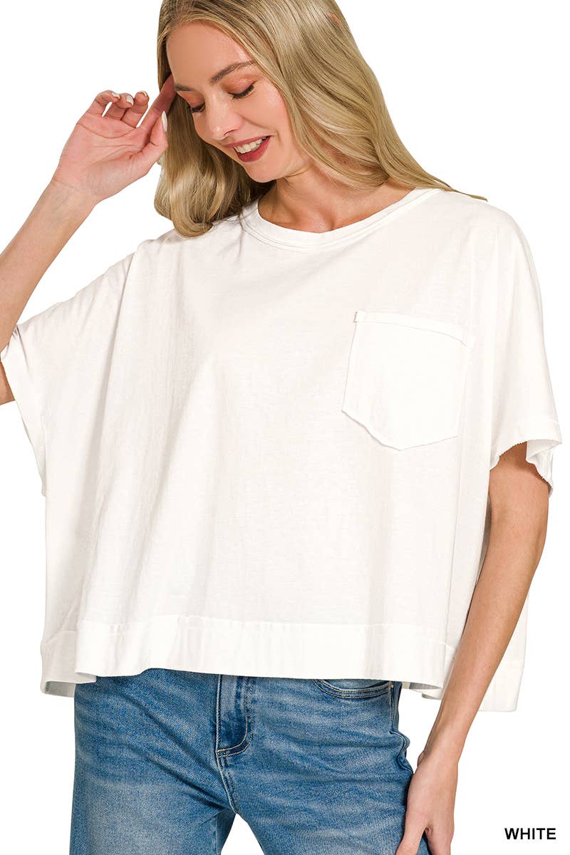 Exposed Seam Boxy Top - Zenana: SAND BEIGE-196703 / L/XL