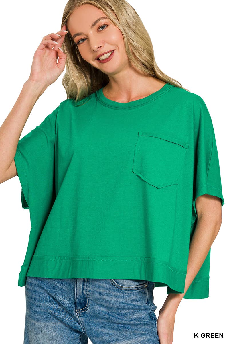 Exposed Seam Boxy Top - Zenana: SAND BEIGE-196703 / S/M