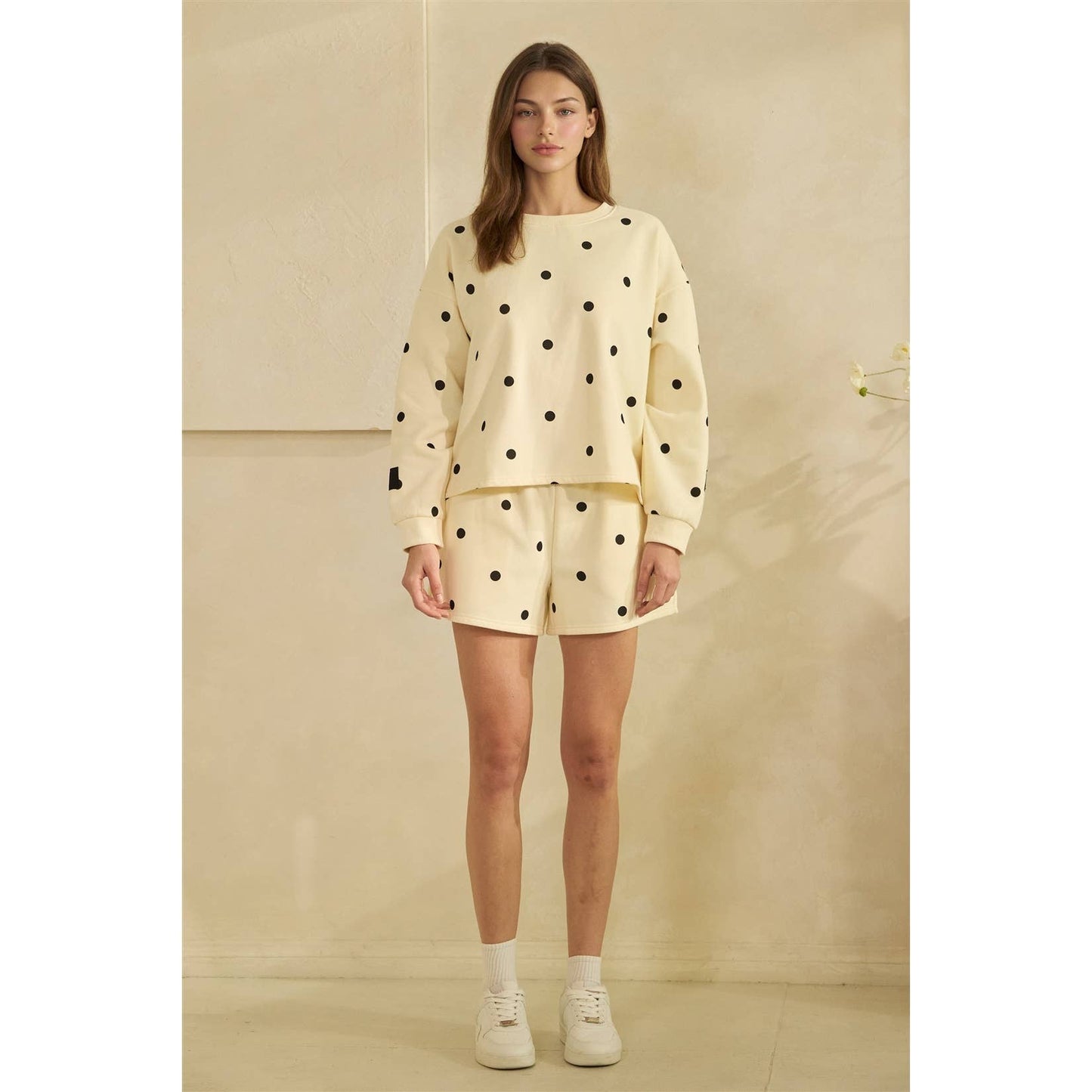 Printed Lounge Crewneck Sweatshirt: H. Grey/Red Heart / M