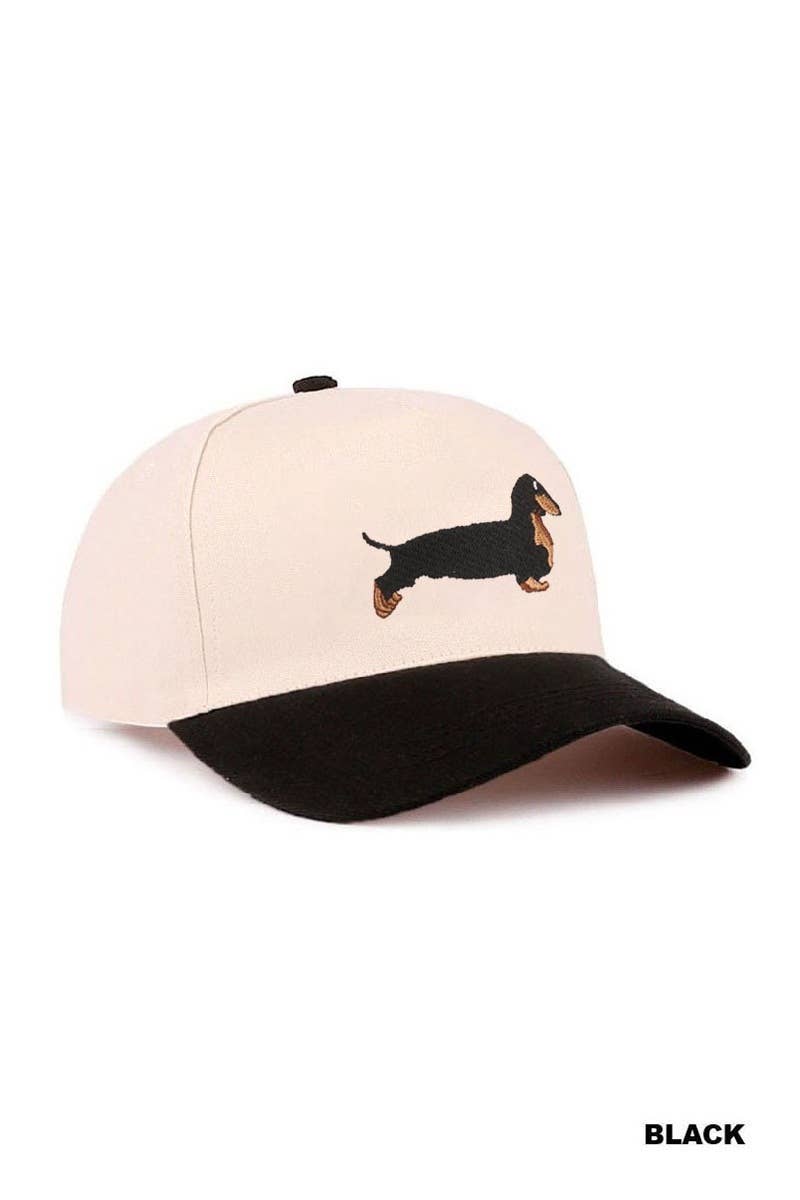 Dachshund Two Tone Cotton Hat - Zenana: LEOPARD-197401 / OS
