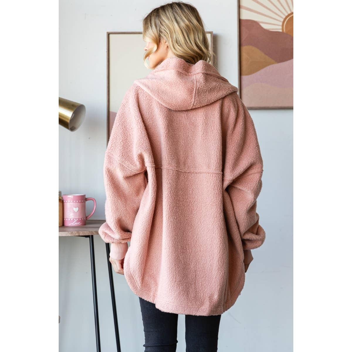 Lightweight Fleece Hooded Jacket: Hot pink / M