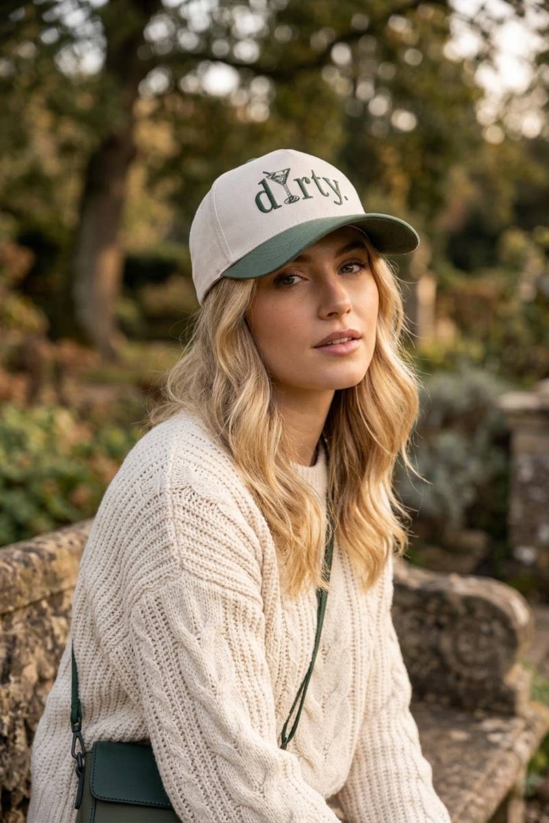 Dirty Martini Two Tone Cotton Hat - Zenana: FLORAL-197343 / OS