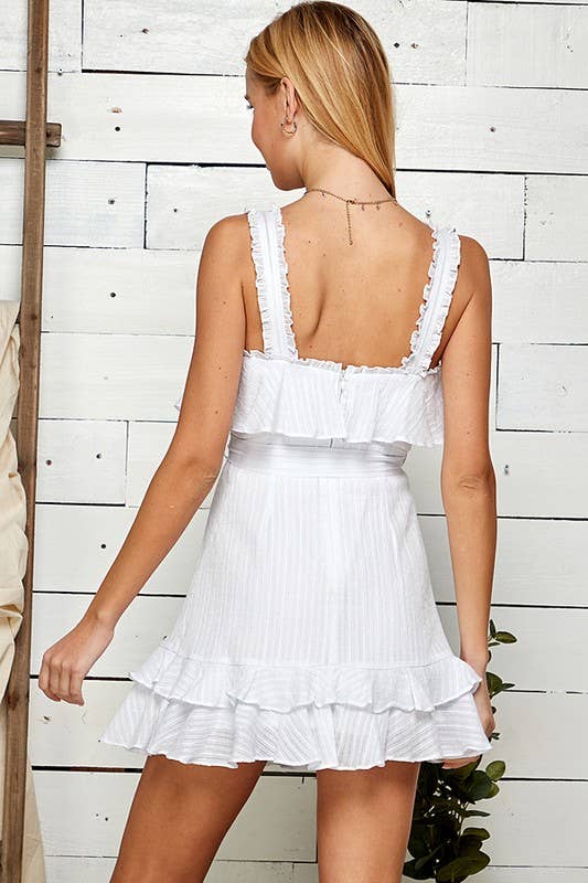 Spring Summer Outdoor Ruffle Dress 5020IMD-A: PEACH / S