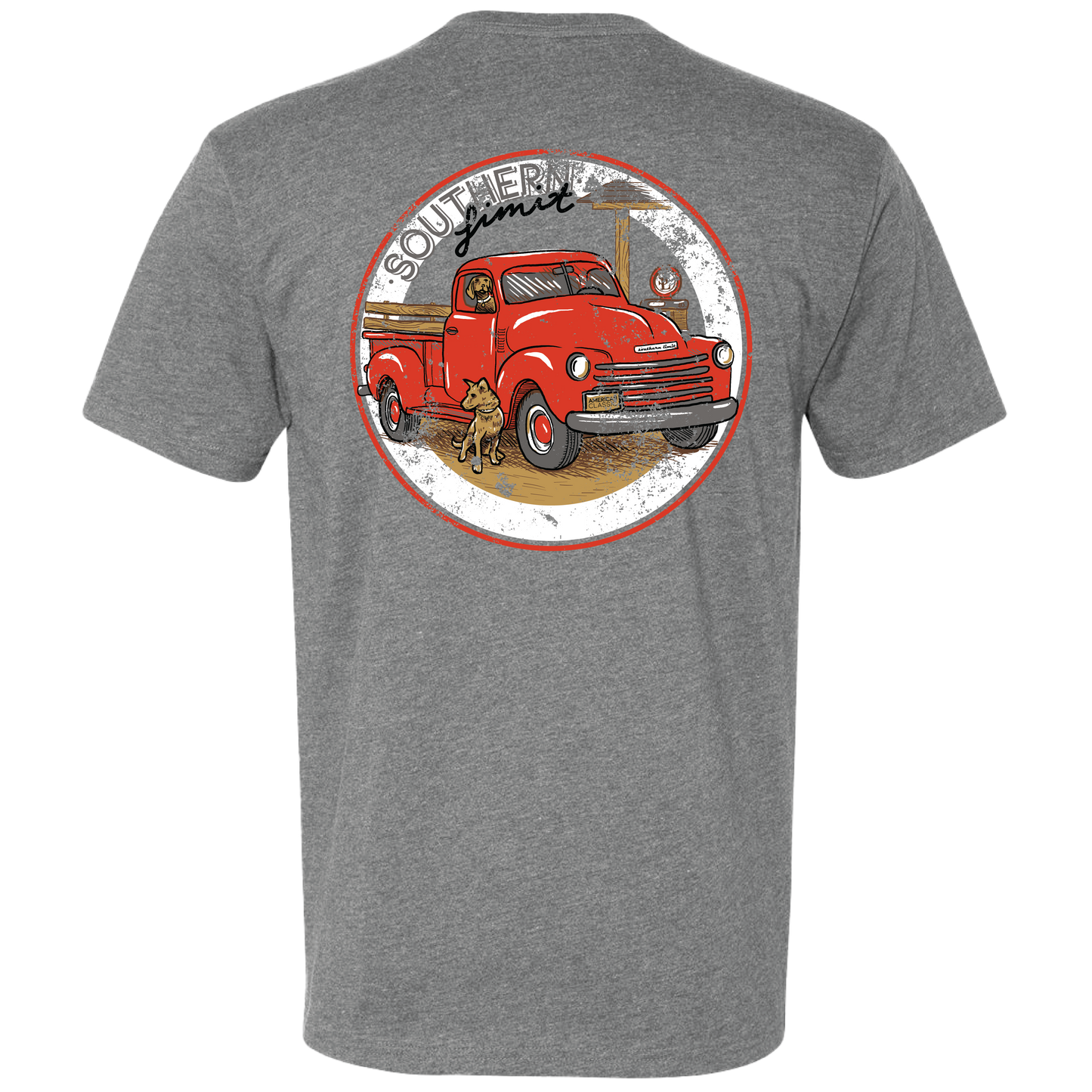 SL-129 Southern Limit Dogs & Truck-Dark Heather Grey: Dark Heather Grey / Medium