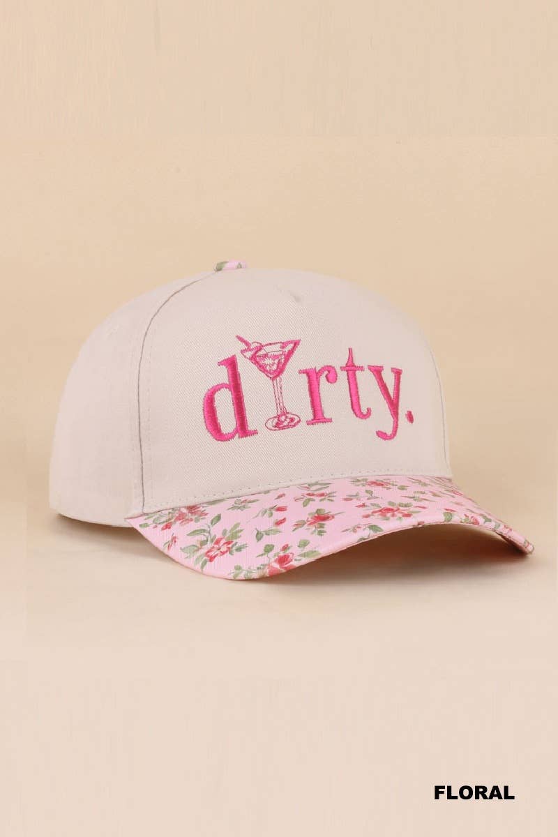 Dirty Martini Two Tone Cotton Hat - Zenana: FLORAL-197343 / OS