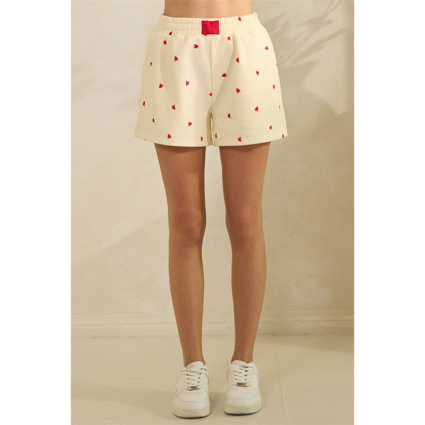 Printed Lounge Shorts: H. Grey/Red Heart / L