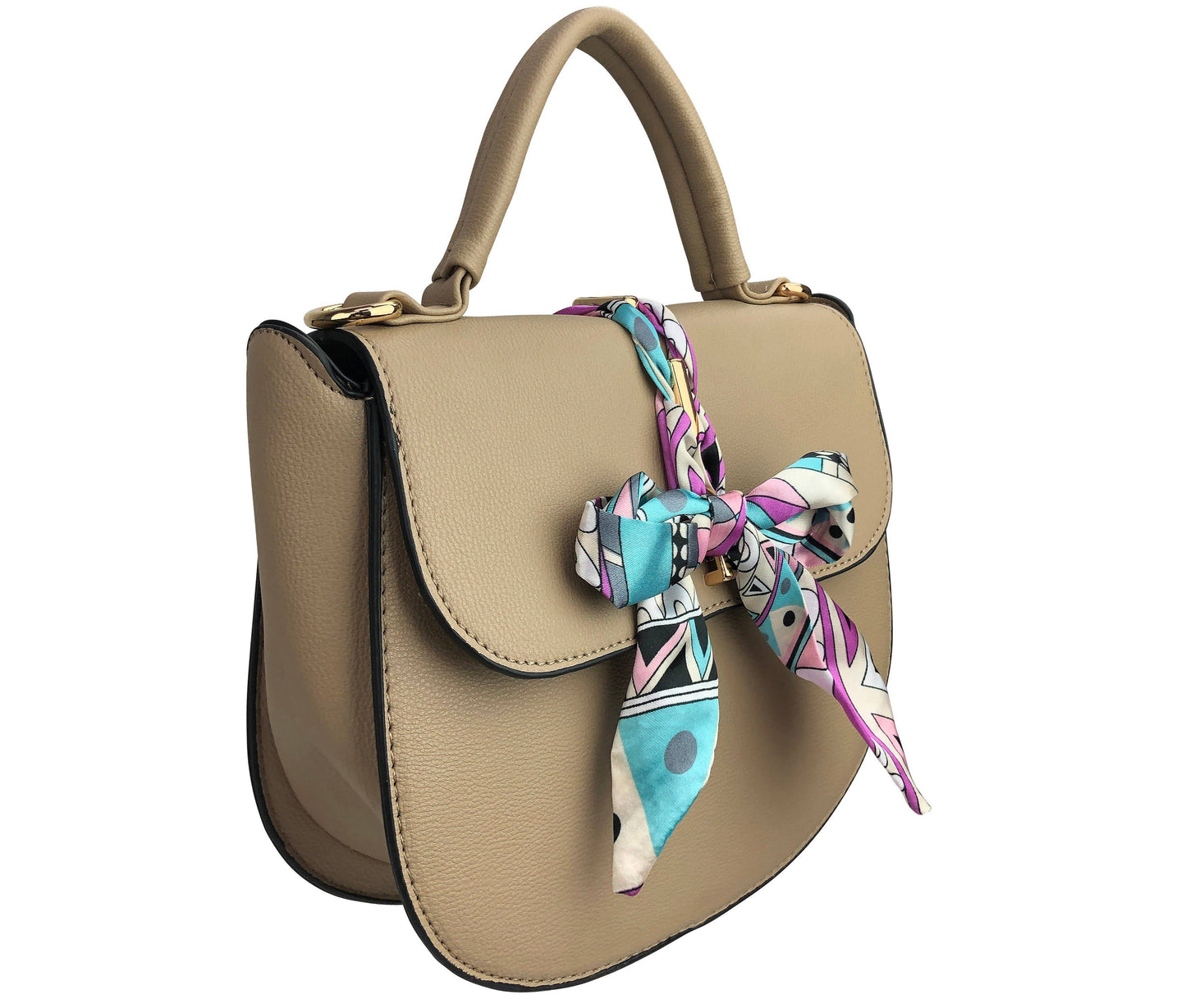 7920 - Scarf Flap Crossbody Bag: Black